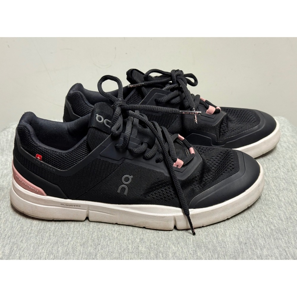 On Cloud Running Roger Spin Women's Black Pink Sneakers US W 8.5 EU 40